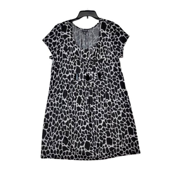 Enfocus Studio Women Sleeveless Trapeze Stretch Dress Size 16W Black/Gray - Picture 2 of 4